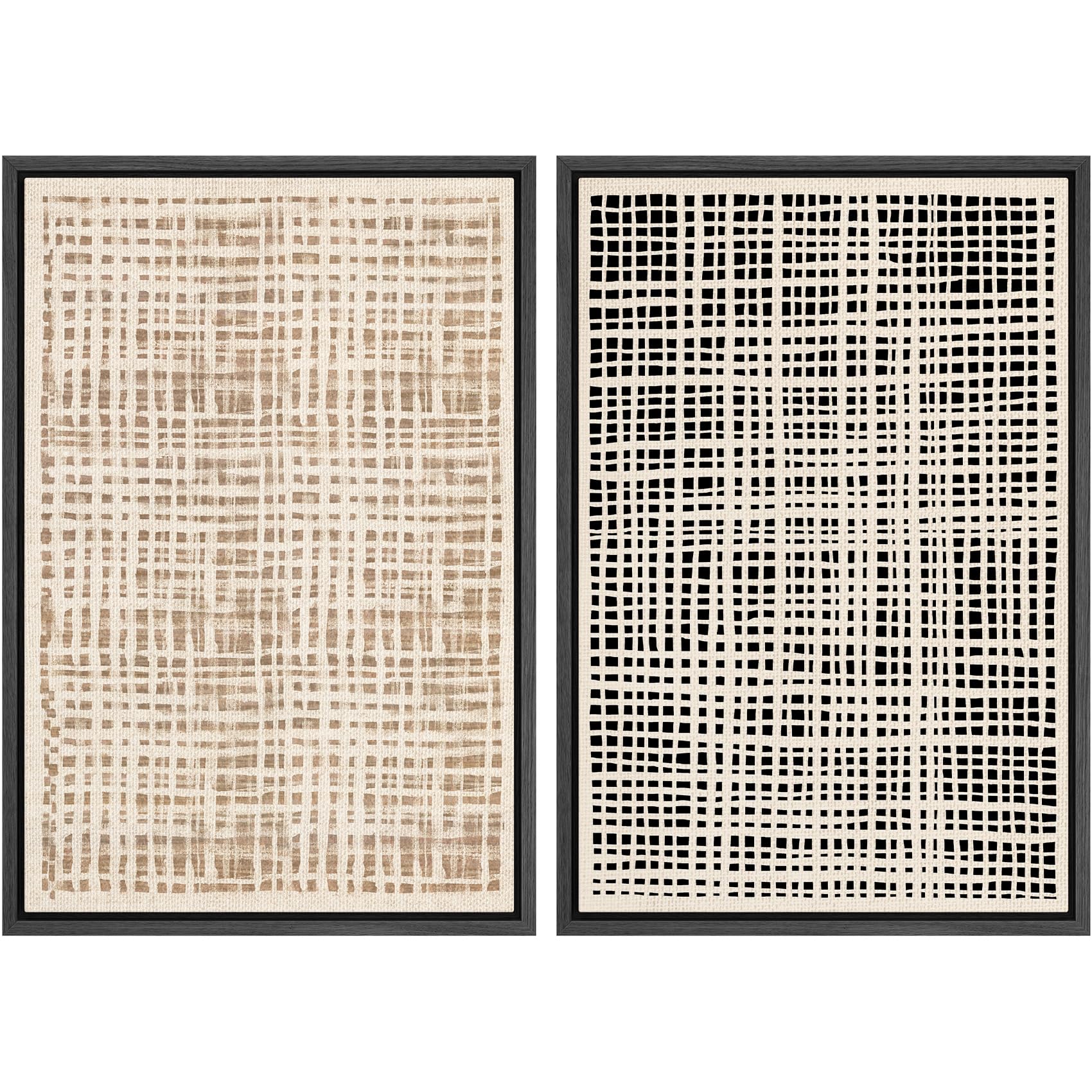 SIGNWIN Framed Canvas Print Wall Art Abstract Wave Pattern Modern Art Minimalist Neutral Decor for Living Room, Bedroom, Office - 16"x24"x2 Natural — view 45