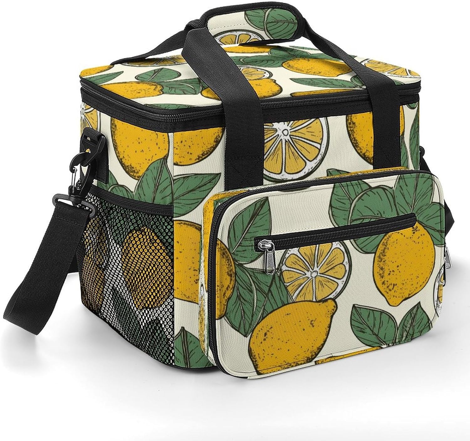 Lemon Fruit Pattern Cooler Bags Portable Soft Cooler Bag Lightweight Ice Chest Insulated Lunch Bags Camping Cooler Bag Cooler Lunch Tote Coolers for Picnic Travel Beach