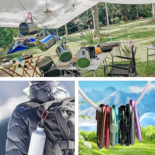 Vista 11 de Carabiner, 2 inch D-Ring Locking Carabiner Clip, Snap Hook Sport Accessories for Outdoor Camping Hiking