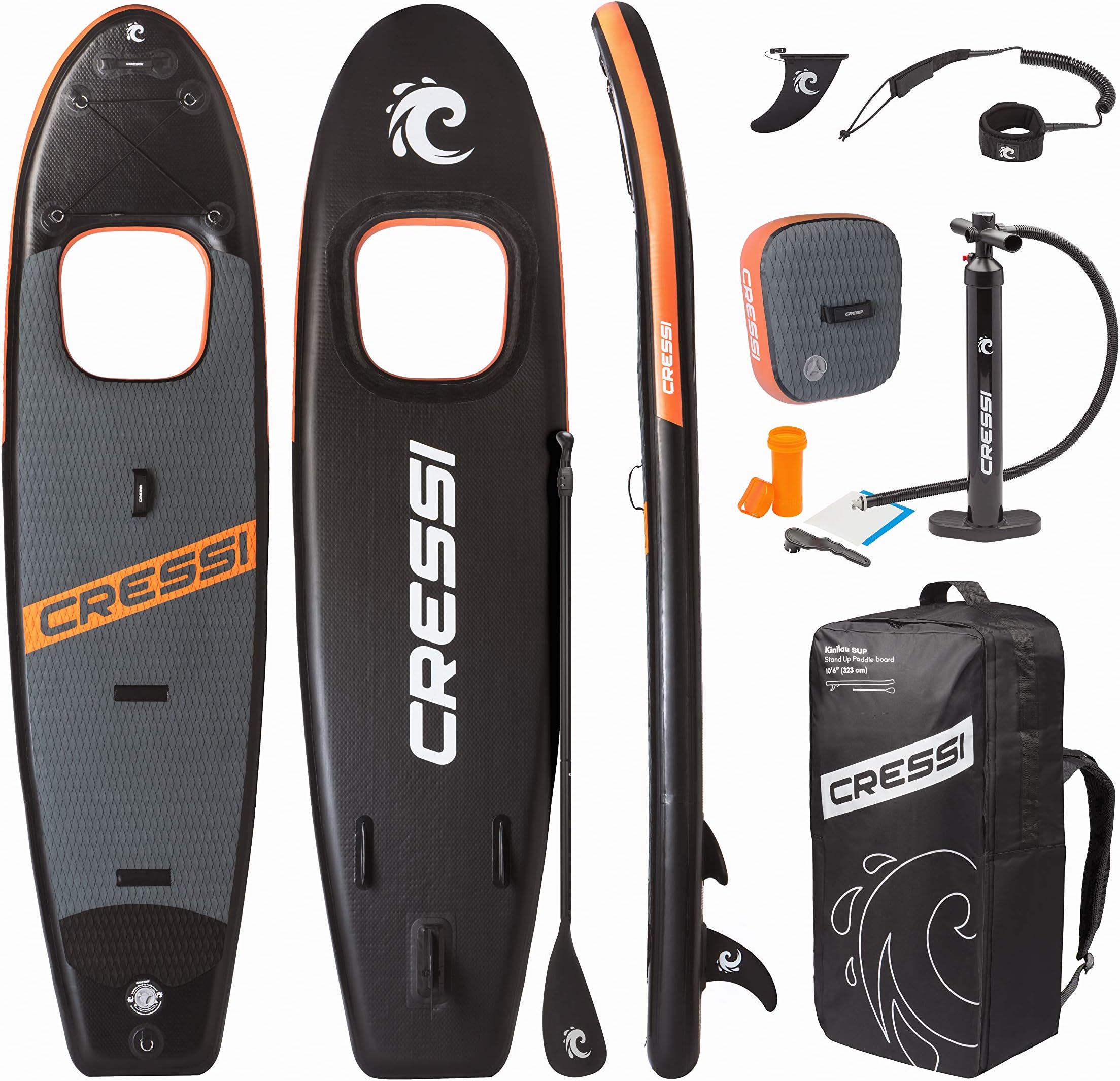 Kinilau Inflatable Sup With Window 10.6 - Stand Up Paddle SUP Board Set Inc Paddle, Pump, Backpack & Leash