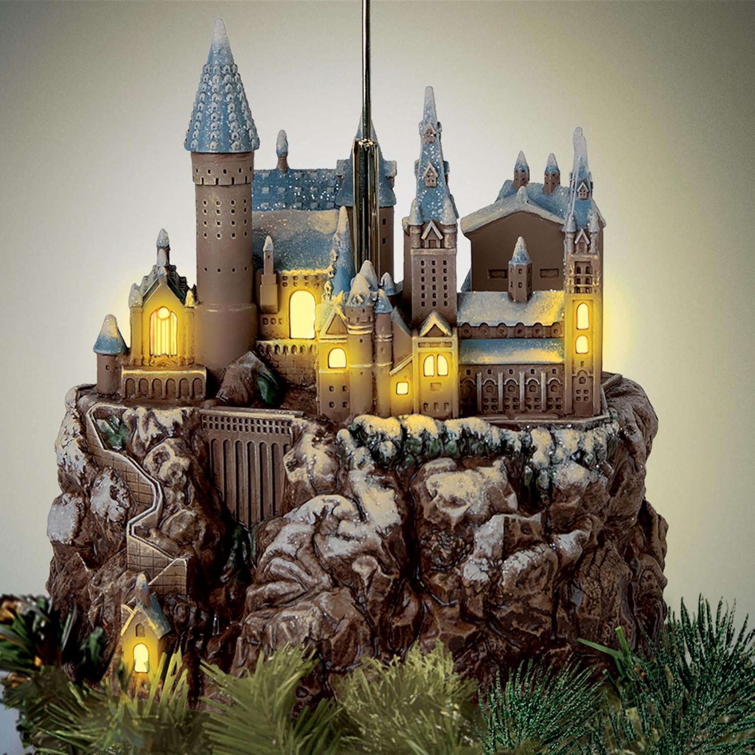Harry Potter Hedwig Over Hogwarts Tree Topper with Lights, Music and Motion