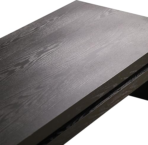 Miniatura 57 de SSLine Mesa de centro rectangular de madera antigua de 45.2 pulgadas para sala de estar, mesas auxiliares de almacenamiento de 2 niveles con patas