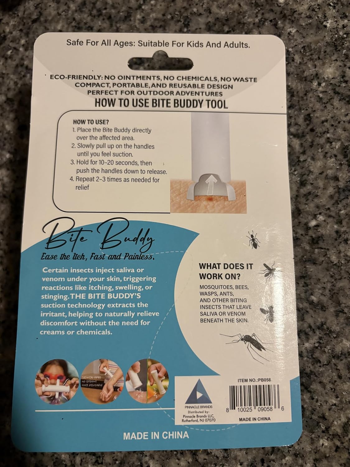 Suction Tool – Natural Bug Bite Relief for Mosquito Bites, Bee & Wasp Stings – Chemical-Free Insect Bite Suction Device – Fast Itch & Irritation Relief – White (Single)