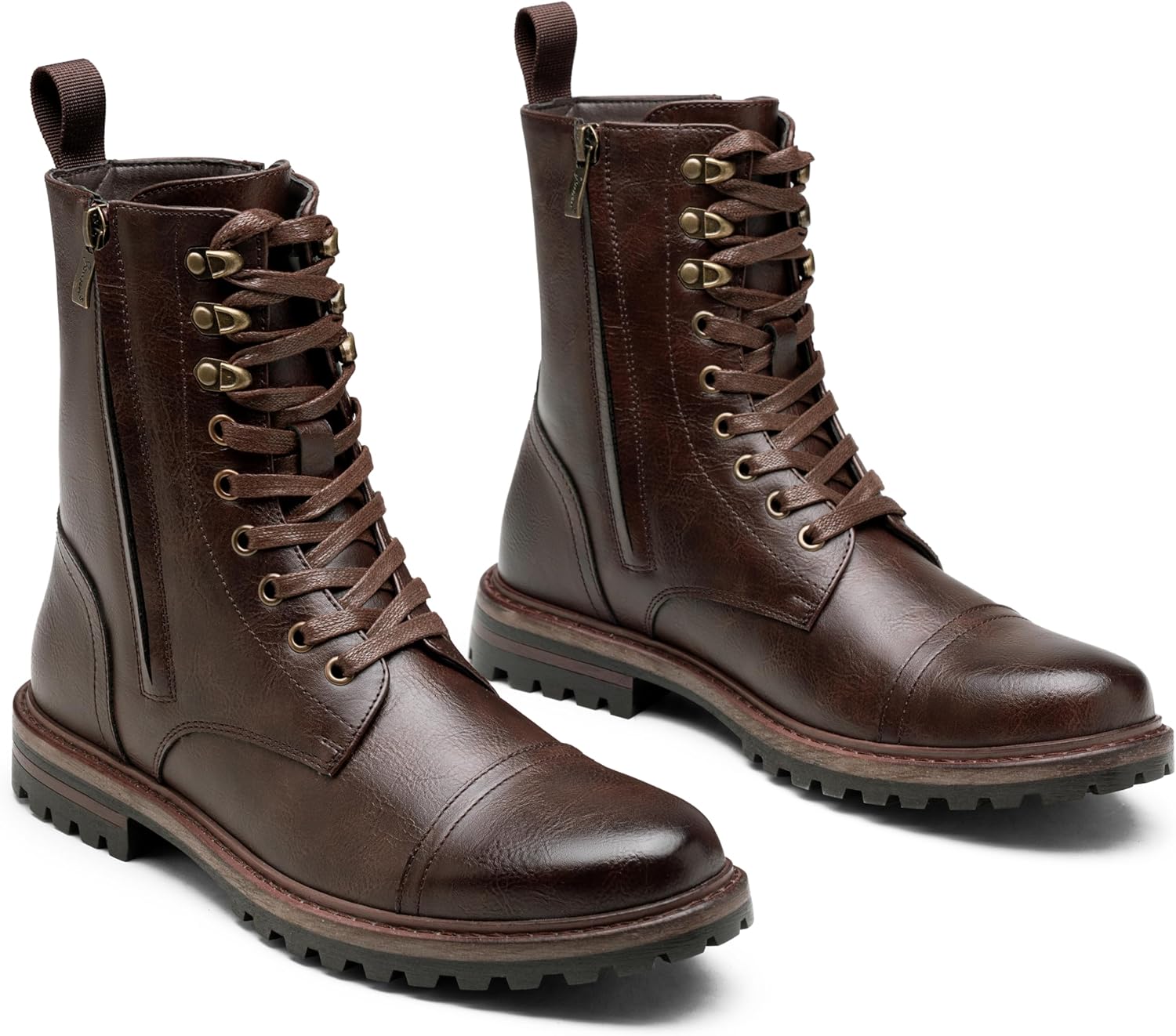 Jousen Mens Boots High Top Motorcycle Boots Fashion Zipper Dress Boots for Men - Image 8