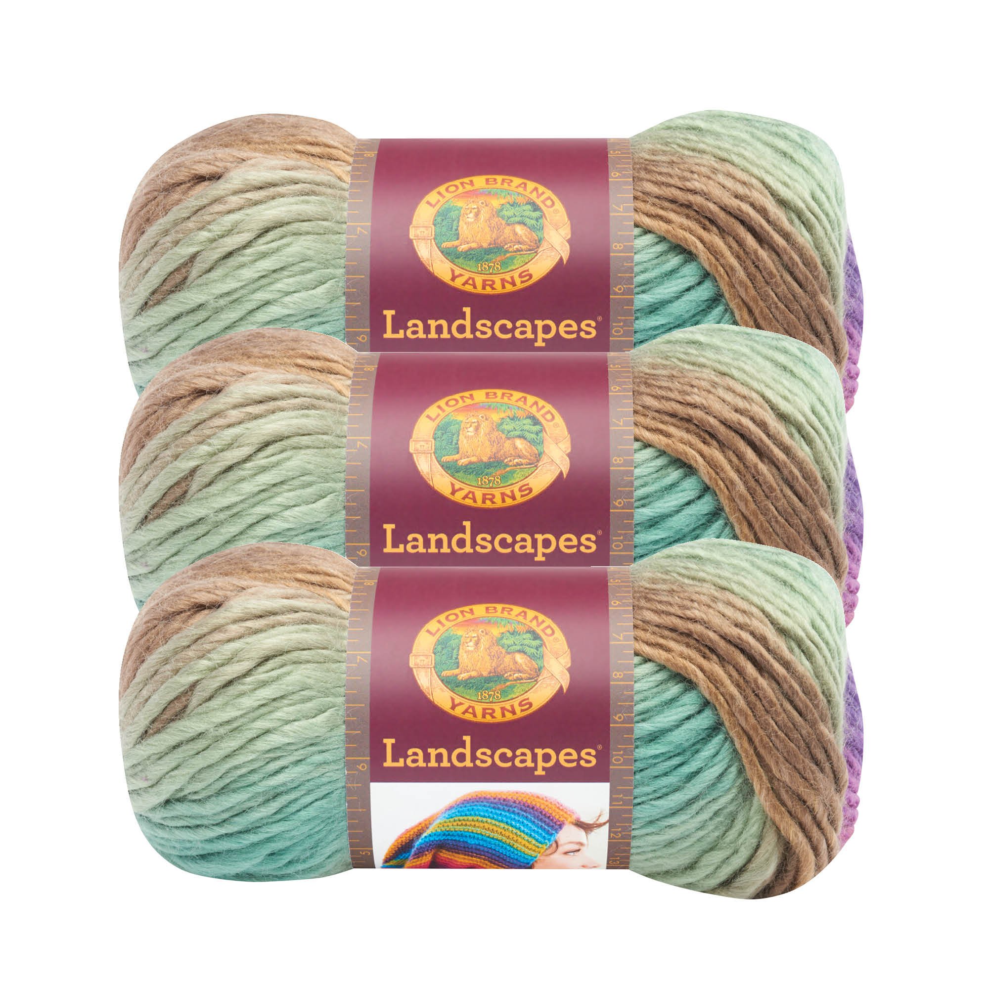 (3 Pack) Lion Brand Yarn 545-208 Landscapes Yarn, Cabana