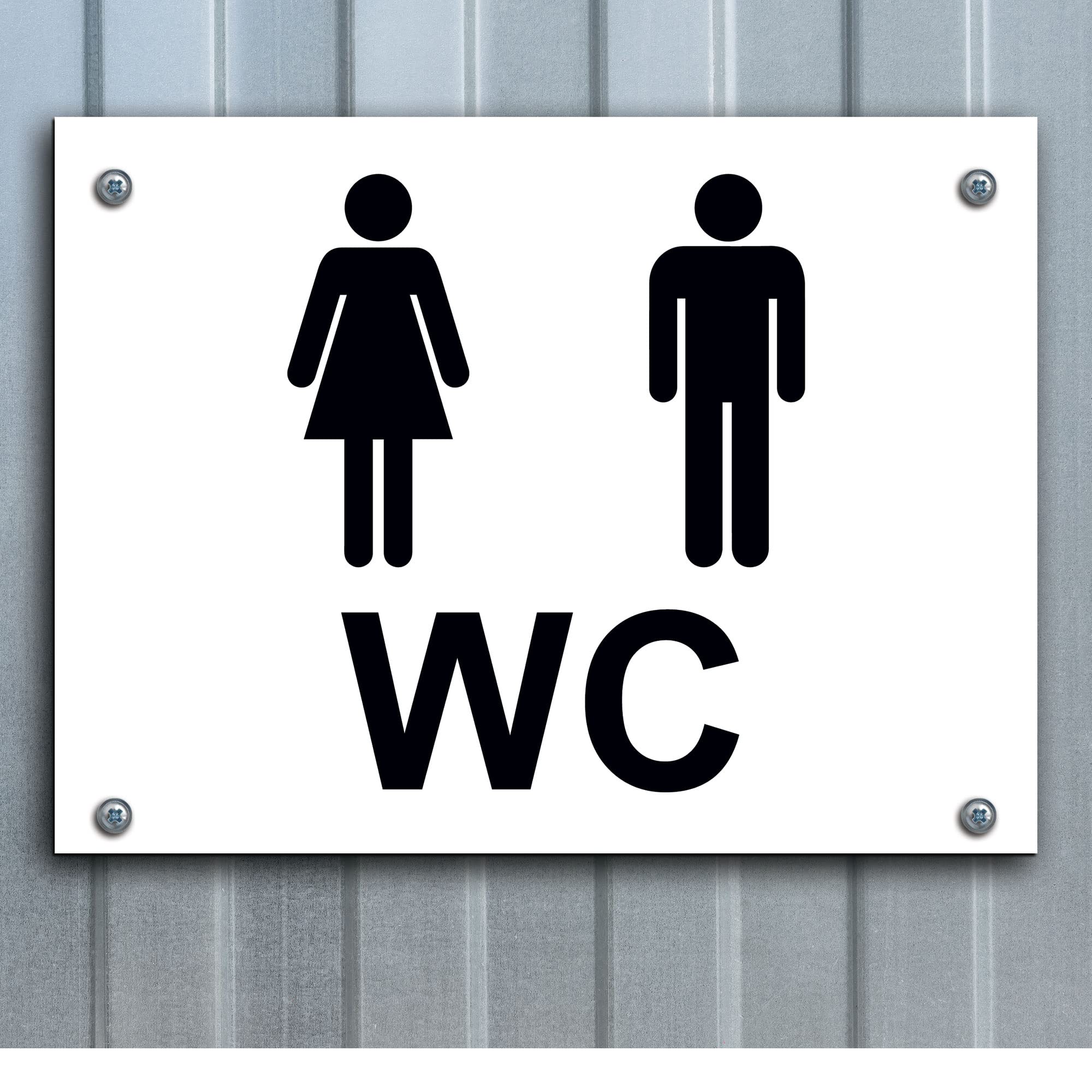 Cartello Metallico Vintage Per WC 20x30 Cm - Latta Decorativa Per Bagno, Bar, Garage - 2