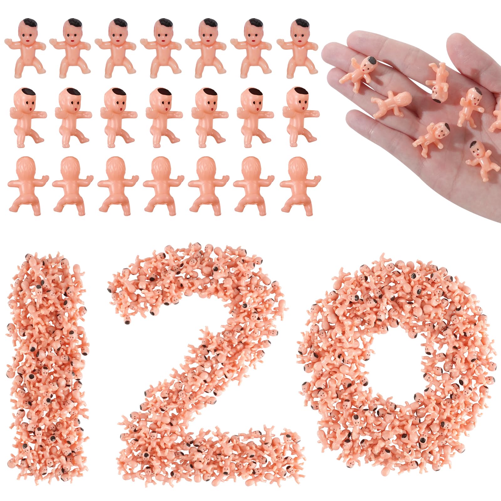 Photo 1 of 120 Pcs Mini Babies for Baby Shower Games, 1 Inch Tiny Plastic Babies Bulk