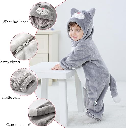 Miniatura 51 de TONWHAR Disfraz unisex de Halloween de animales para bebé y niño pequeño para otoño e invierno