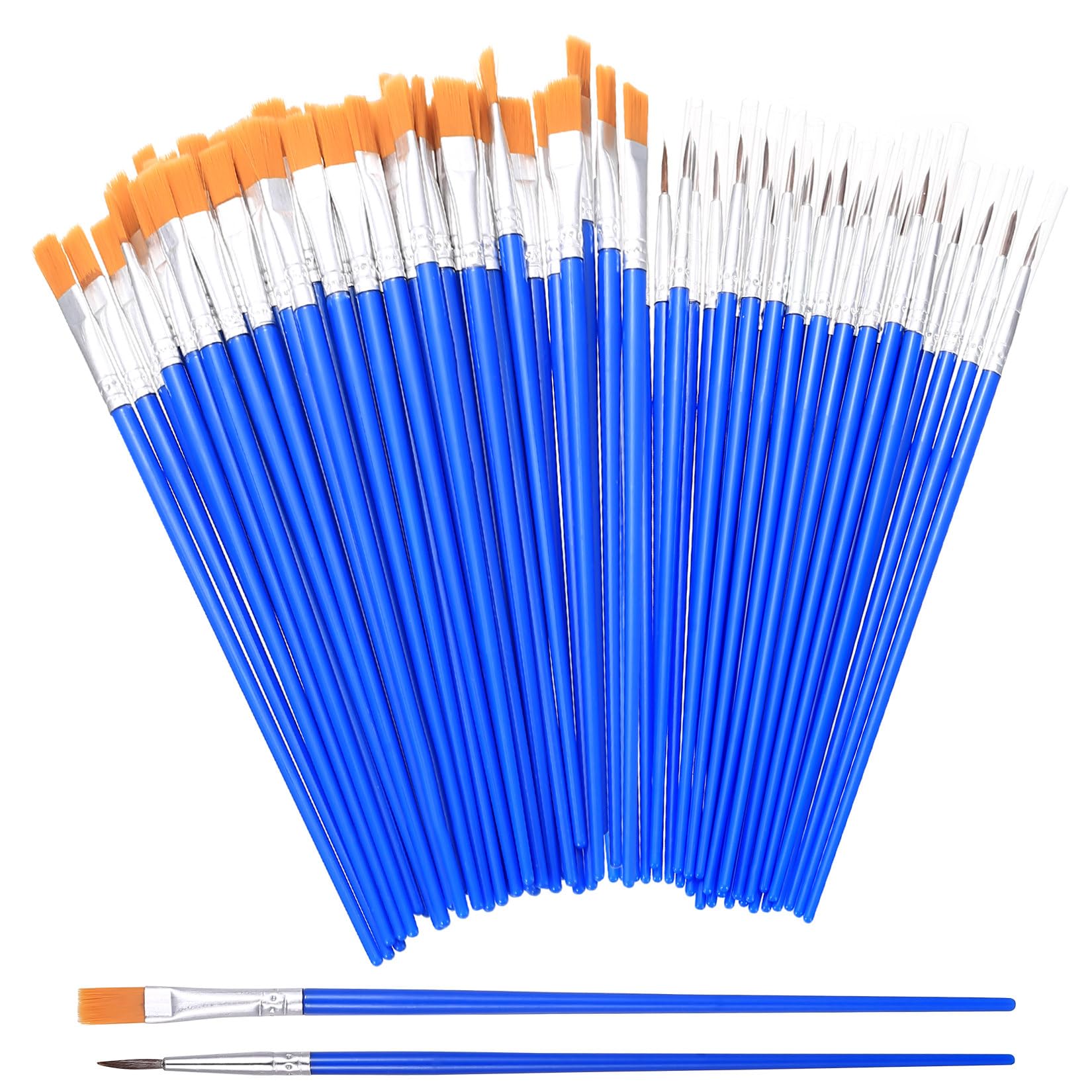 80 Pcs Small Paint Brushes for Decorating, Paintbrushes for Art, Acrylic Paint Brushes Set, Flat & Round Tip Painting Brush Set for Face Oil Paints Acrylic Painting Watercolor Drawing Art Supplies