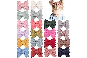 Oaoleer 40 Pcs 3.5Inch Linen Hair Bows Clips for Baby Girls