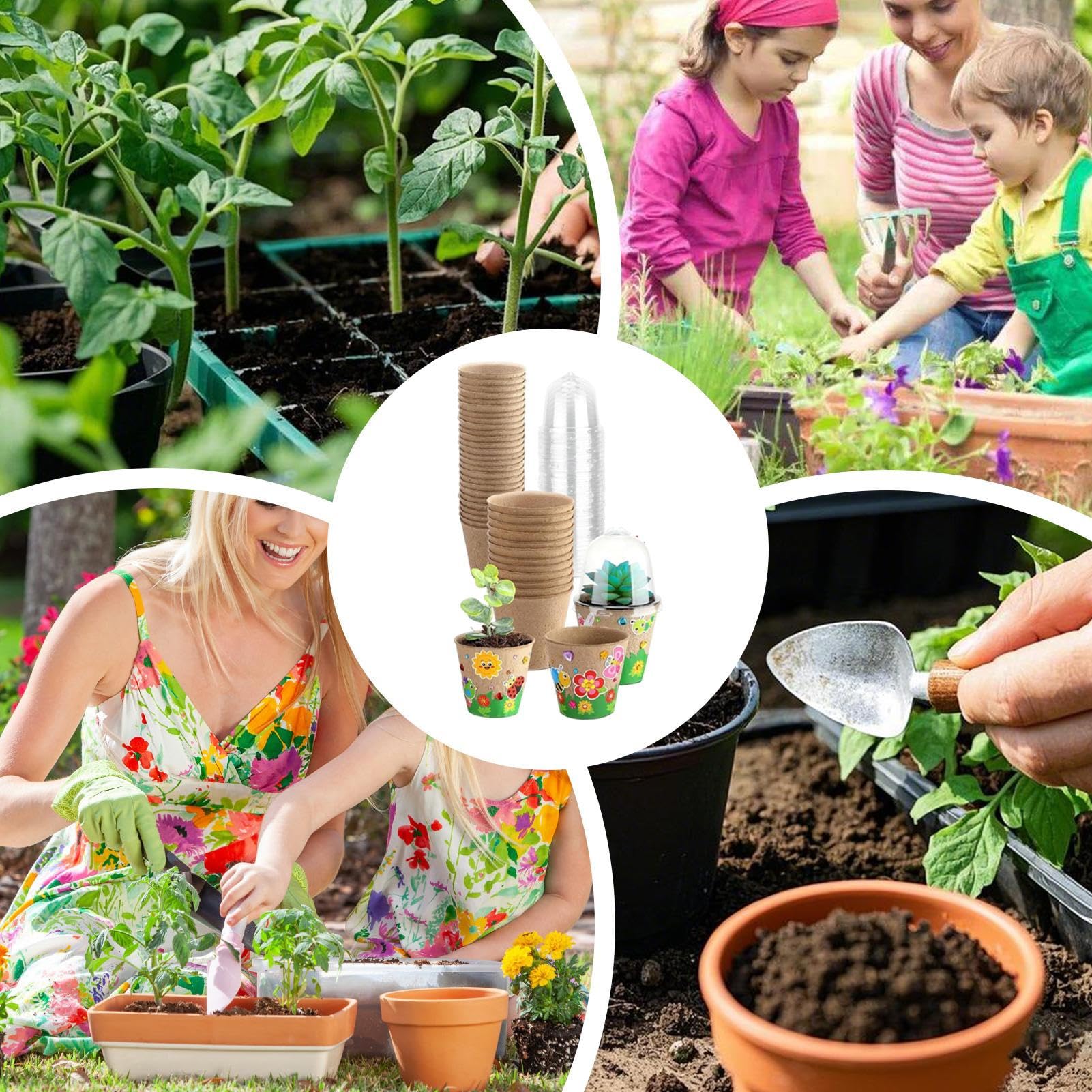 Vasi Da Fiori Per Bambini Da Decorare,30X Vasi Con Cupole | Kit Giardinaggio Creativo Con Carta E 20 Adesivi Per Progetti Artistici Scolastici