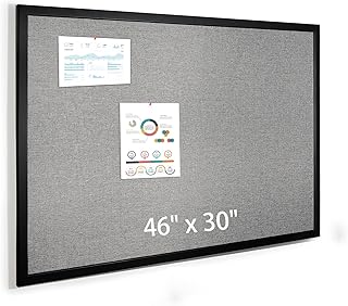 Bulletin Board 46 x 30 Inch, Cork Board for Walls, Wood Framed Bulletin ...