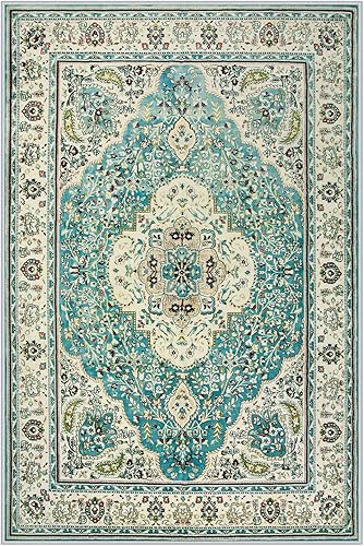 Miniatura 324 de Lahome Tapete tribal bohemio, pequeño, suave, antideslizante, lavable, de pelo corto, para piso en puerta, interior, entrada, baño, silla, Verde