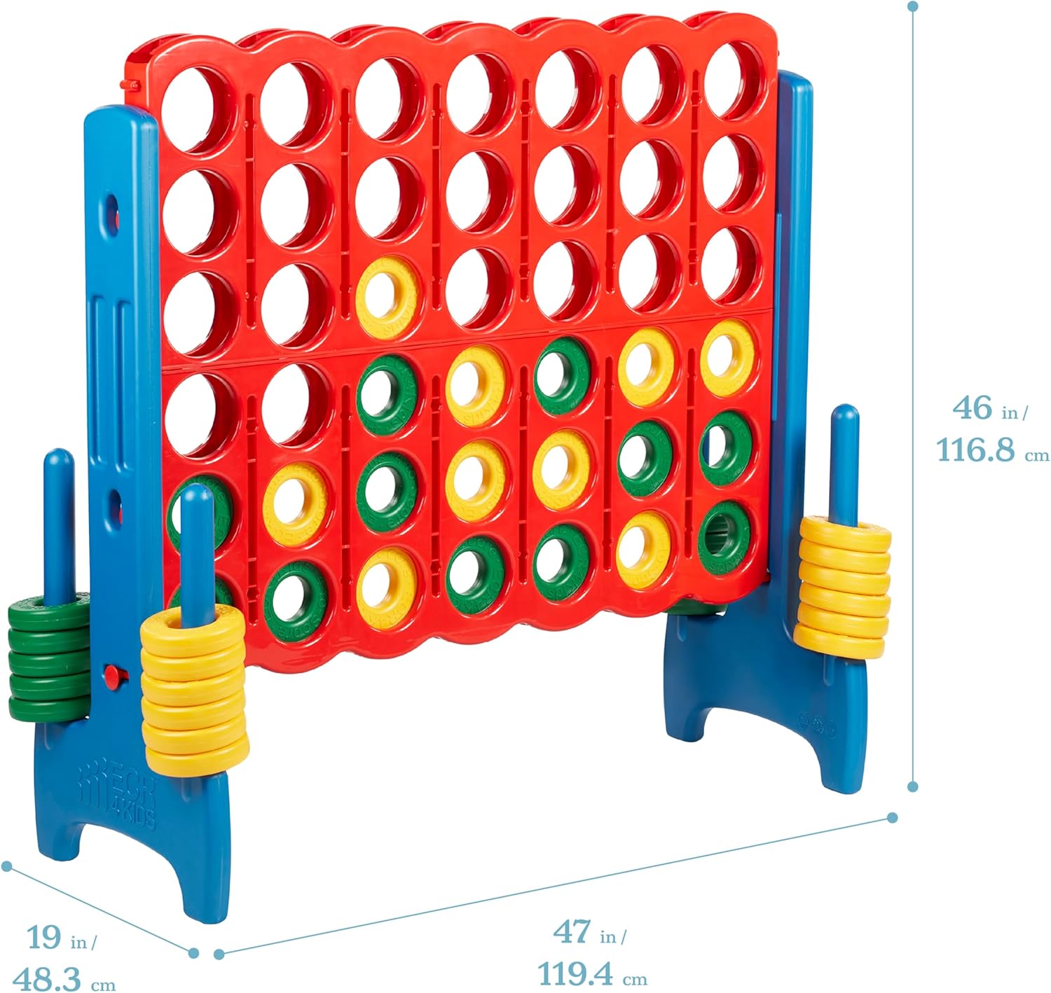 ECR4Kids Jumbo 4-to-Score Giant Game with 42 Rings and Reset Sliders, Kids Games