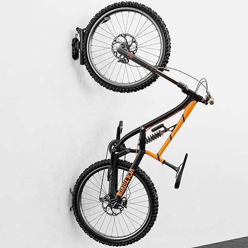 Kesito Soporte de pared giratorio para bicicleta, soporte vertical para bicicleta, gancho para colgar bicicletas, organizador de garaje para colgar