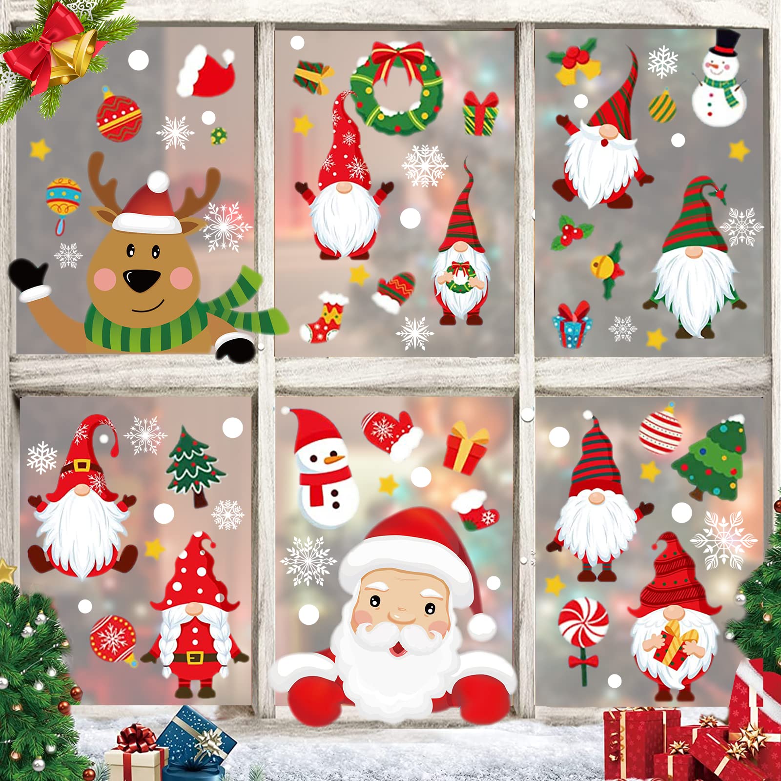 Weihnachts-Fensteraufkleber Set – 70 Stück Mit Weihnachtsmann, Schneeflocken & Rentier Für Festliche Deko