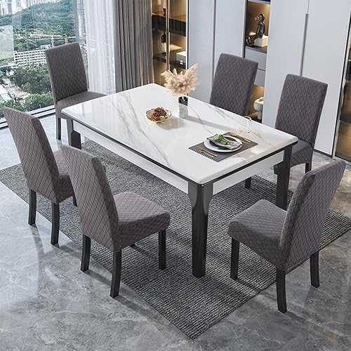 Miniatura 6 de Genina Juego de 4 fundas impermeables para sillas de comedor, fundas extraíbles para sillas Parson, fundas protectoras para sillas de cocina