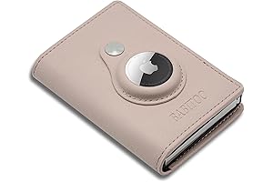 AirTag Wallet RFID Blocking Minimalist Leather Wallet Ultra-Thin Smart Pop-Up Card Holder...