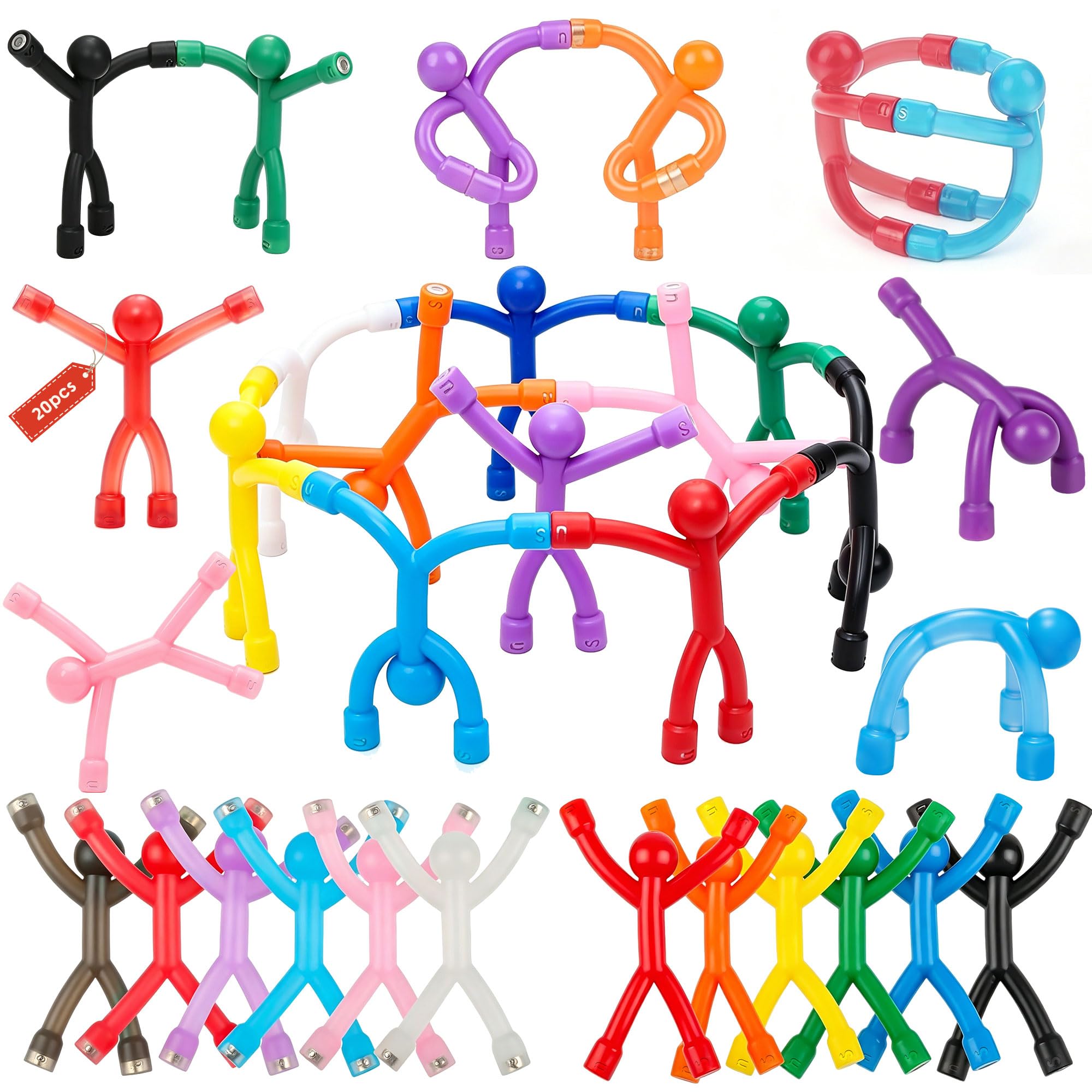 Magnetic Fidget Travel Toys for Kids Age 3-8 Year Old, 20Pcs Magnet Men Toy