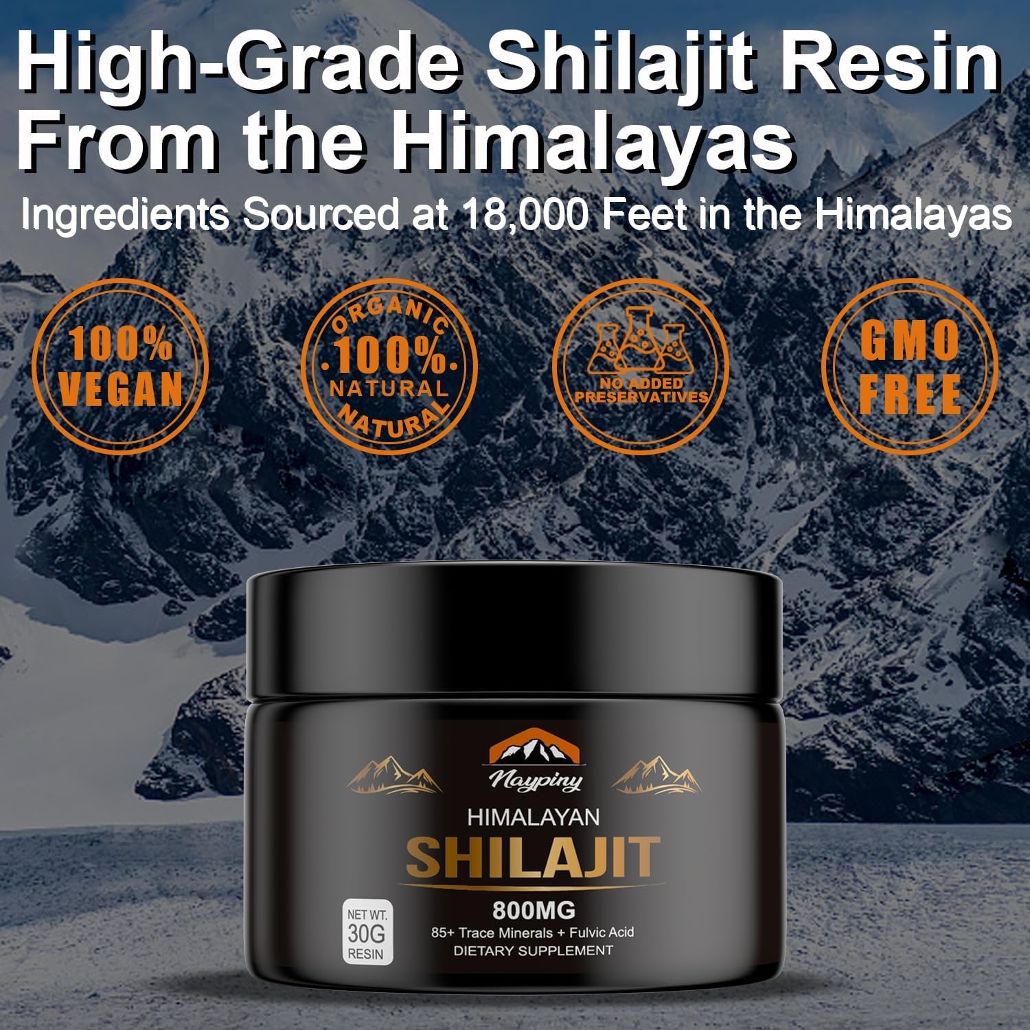 Shilajit Pure Himalayan Organic Resin - 800mg Gold Grade Shilajit Resin with Fulvic Acid & 85+ Trace Minerals Complex for Energy, Strength & Immunity, Shilajit for Men & Women, 30 Grams — Amazon image 4
