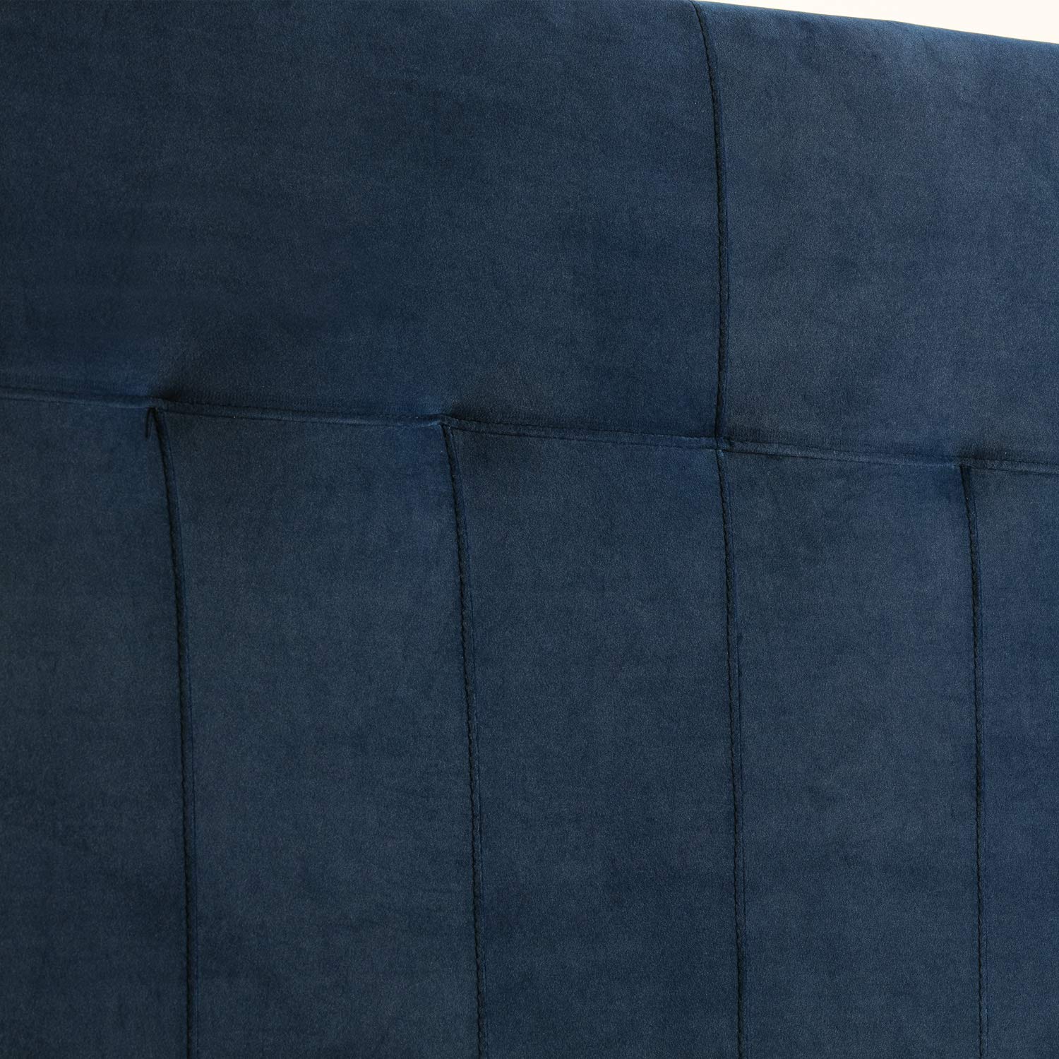 Testiera Napoles in Velluto Blu Scuro 160x100, Gambe di Legno, Kit Montaggio Incluso