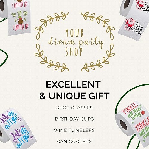 Miniatura 9 de Paquete de 4 rollos de papel higiénico de Navidad, divertidos regalos de broma, papel higiénico novedoso, rollo de papel higiénico navideño, bromas