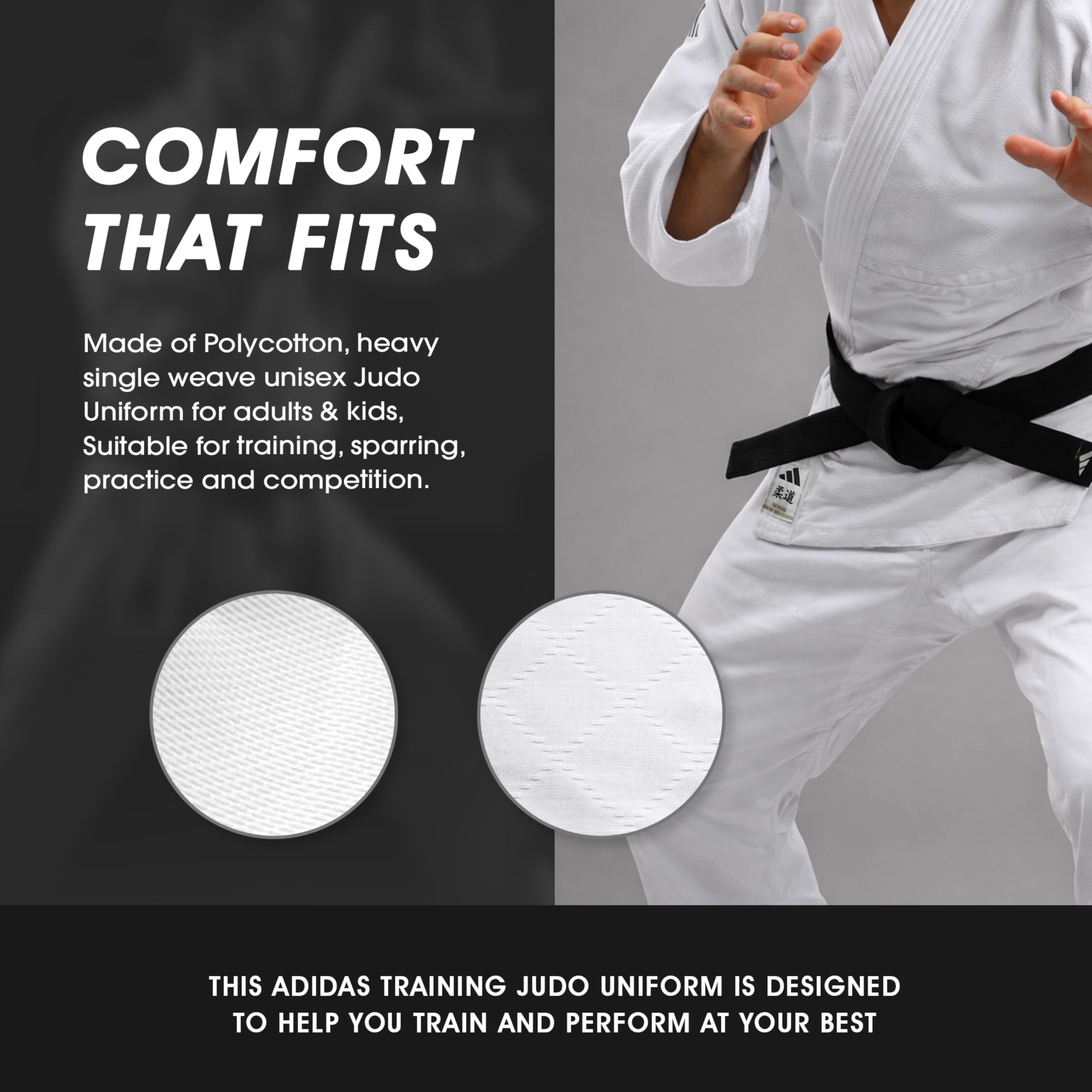 Adidas Judo-Uniform Adidas Training Judo Uniform - 500g Martial Arts Student Gi Adidas Trainings-Judo-Uniform – 500 g Kampfsport-Schüler Gi (1er Pack)