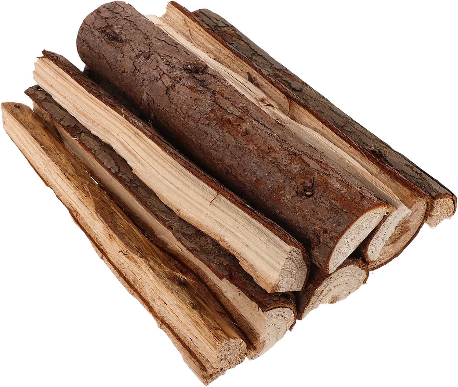 Decorative Wood Logs for Fireplace Display 10pcs Rustic Brown