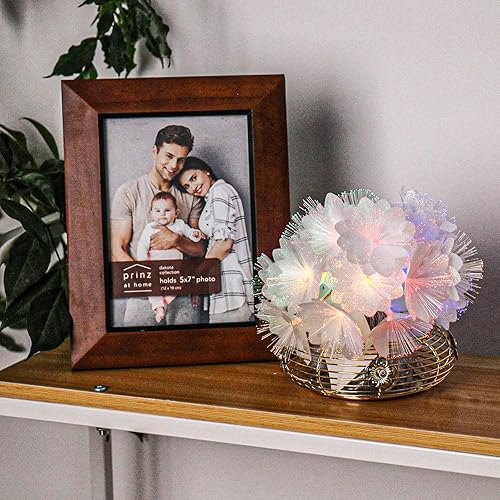 Miniatura 10 de TIANSHENG Tira de luces de flores de fibra óptica, 14 pies, 20 luces LED de flores, impermeable, funciona con pilas, adecuada para dormitorio, árbol