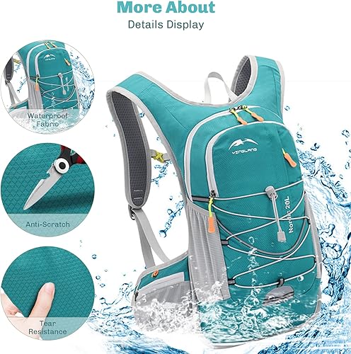 Miniatura 6 de Bolsa de hidratación para correr para hombres y mujeres, ligera, mini chaleco para mujer, para senderismo, carreras de maratón (paquete con vejiga