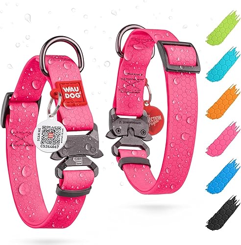 Miniatura 10 de WAUDOG Collar de perro impermeable  Collar ajustable para perros grandes, pequeños y medianos  Collar de perro impermeable con hebilla de plástico y