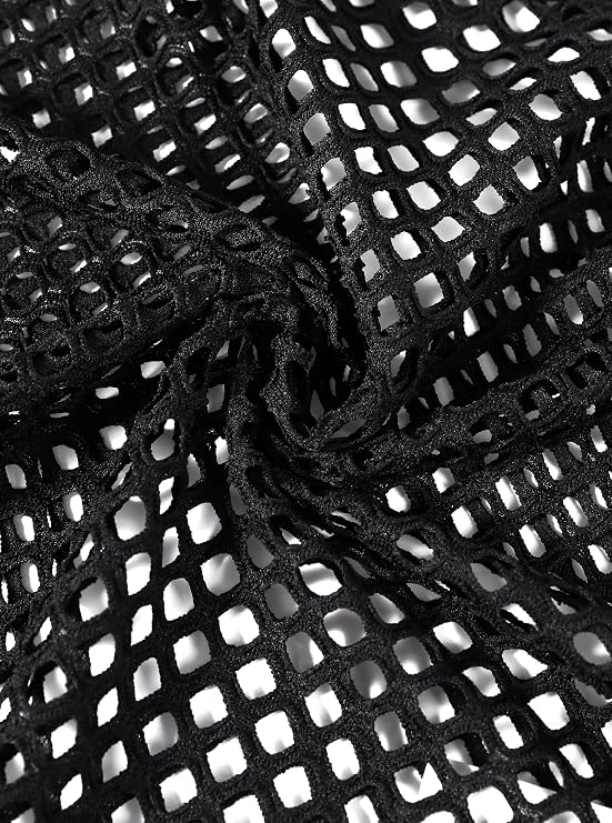 LilyCoco Women Mesh Fishnet Top Off The Shoulder Crop Tops