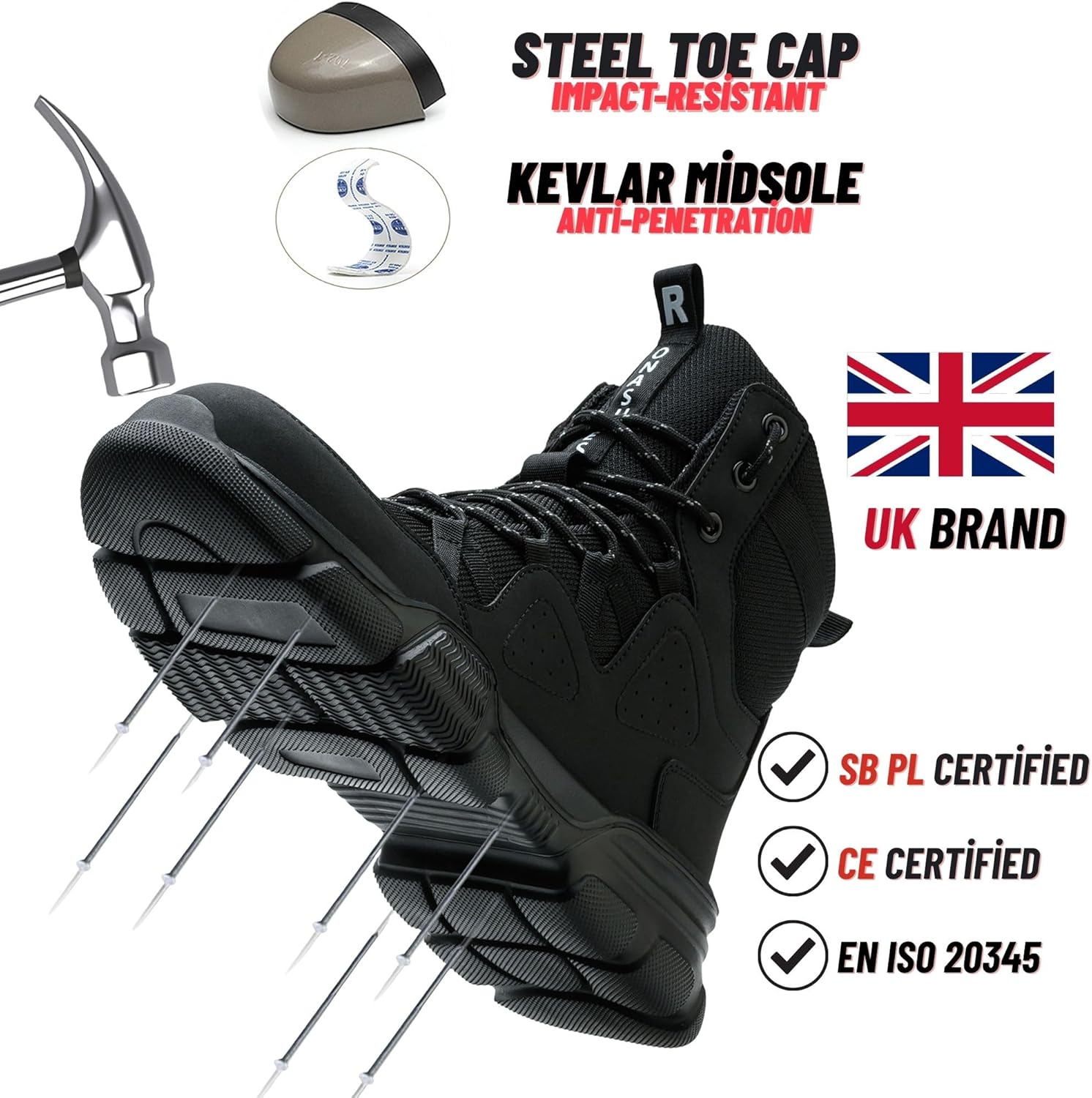 Rona Safety Shoes & Boots - Steel Toe Cap, Lightweight & Comfortable - Men's & Women's
