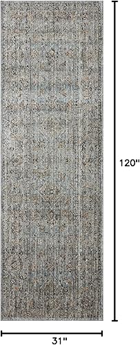 Miniatura 168 de Loloi Jean Stoffer Katherine Collection KES-02 Ocean/Coral 2'-7'' x 10'-0'', .25" Pile Height, Runner Rug