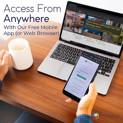 Miniatura 6 de Proteus AMBIO - Sensor de temperatura y humedad Wifi con zumbador y alertas de correo electrónicotexto