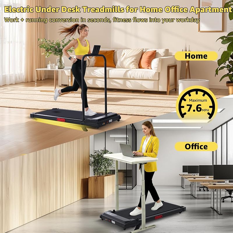 Portable Walking Pad Treadmill for Home Small with Incline and Handle Bar image 4