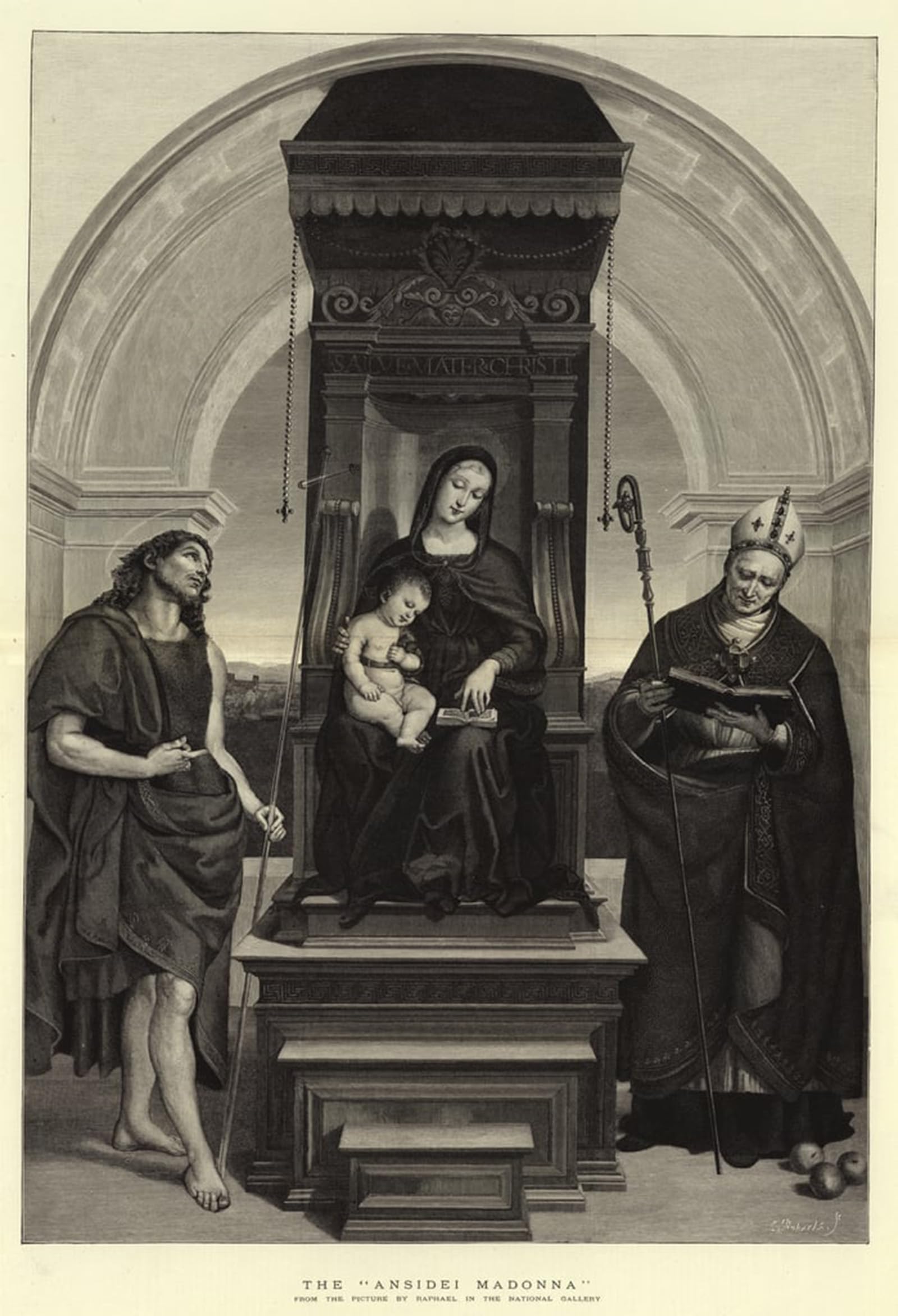 Impression toile la Dame Ansidei Raphael tableau déco 60x90cm - 5