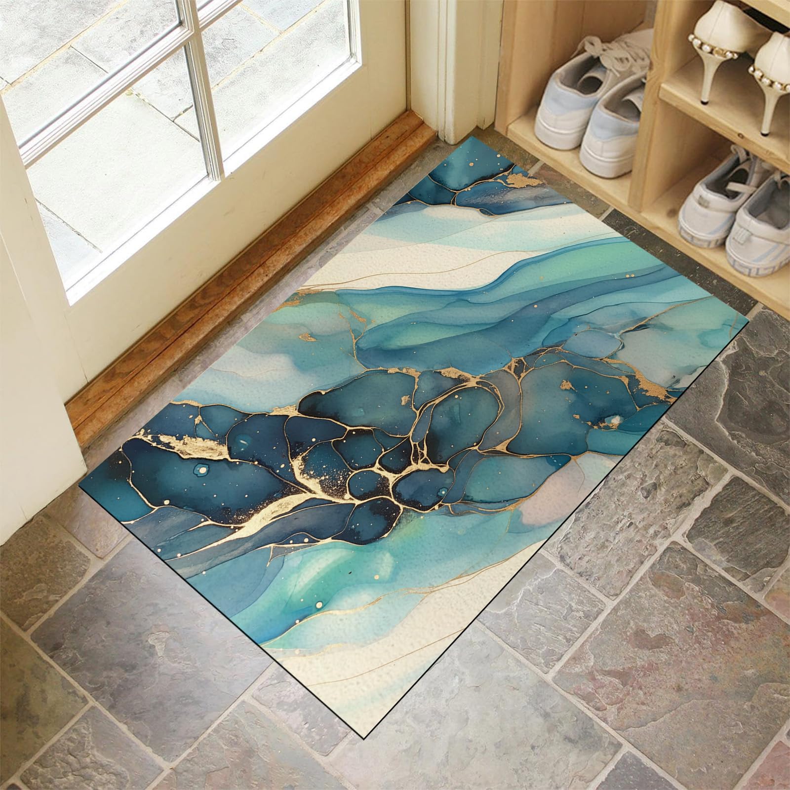 Paillasson peinture abstraite 90x150cm idéal pour garder votre cuisine et entrée propres
