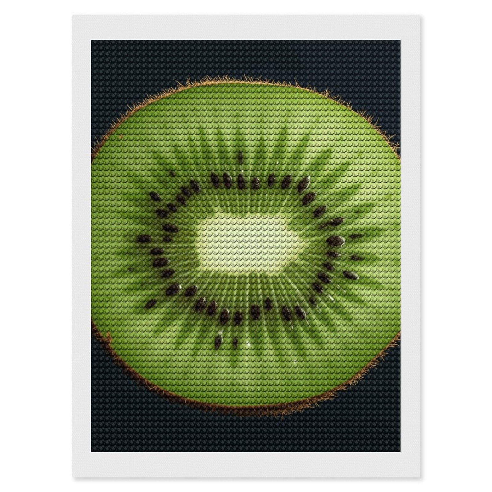 NONHAI Diamond Painting Kits for Adults - DIY Diamond Art Kits for Beginners - Full 5D Paint Drill Diamond Dots Paintings- Kiwi Slice Diamonds Pictures Gem Art and Craft Wall Decor 12"x16"