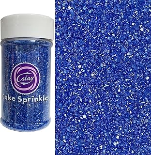 Sentovac Royal Blue Sanding Sugar for Baking Edible Sparkling Sugar Sprinkles Coarse Sugar Crystals for Baking Topping Cake Cookie Cupcake Topper Ice Cream Decoration Supplies 3.2 OZ