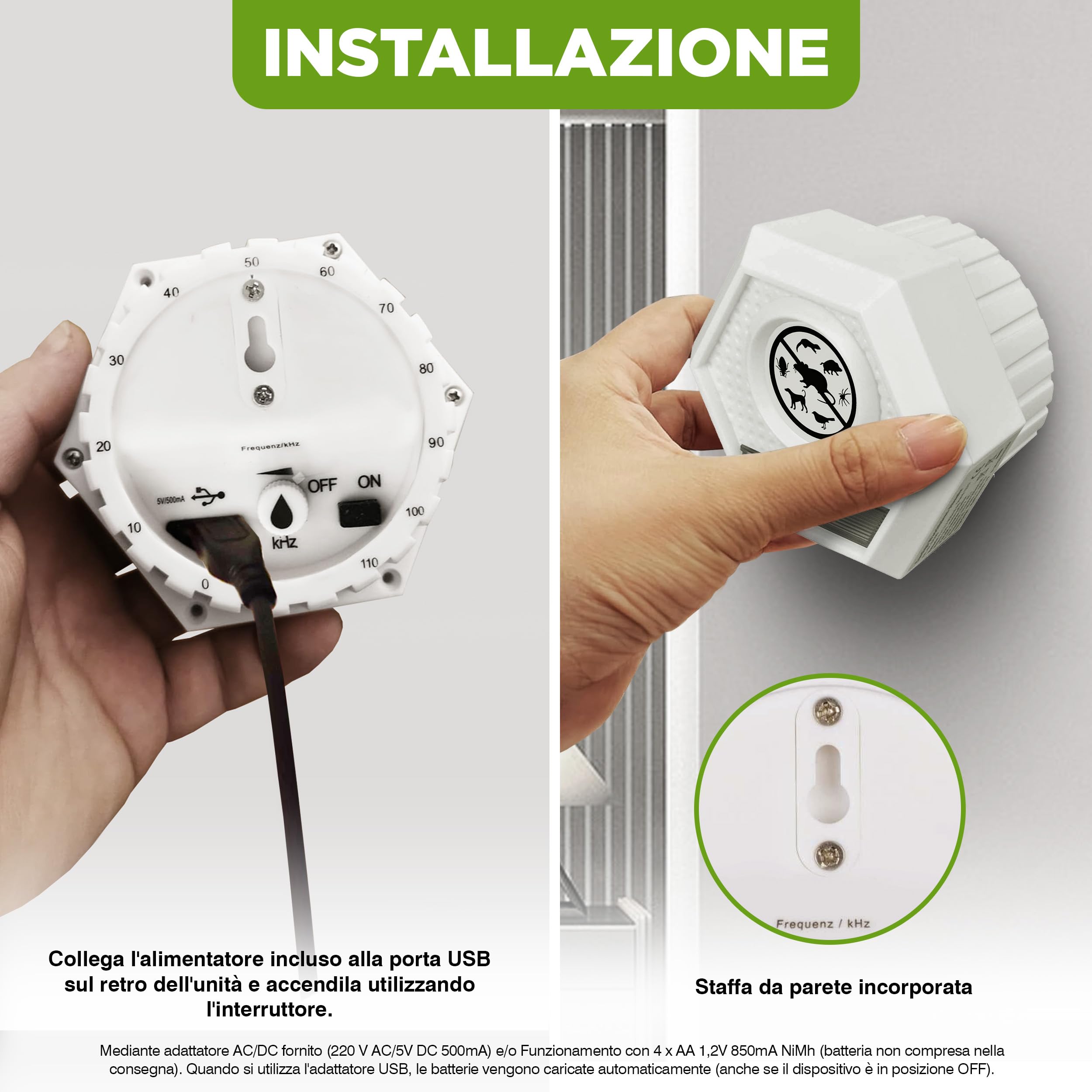 ISOTRONIC repellente topi ultrasuoni ratti dissuasore parassiti luce lampeggiante deterrente senza veleno trappola portata 100m² 1 unità efficace casa soffitta garage interno protezione difesa stop