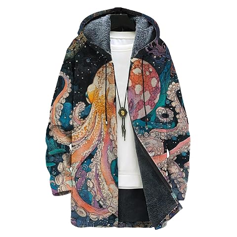 Cardigan Sweater for Men Fashion Long Knitted Hoodies Zip Up with Pockets Coat Warm Fitted Jacket for 2024