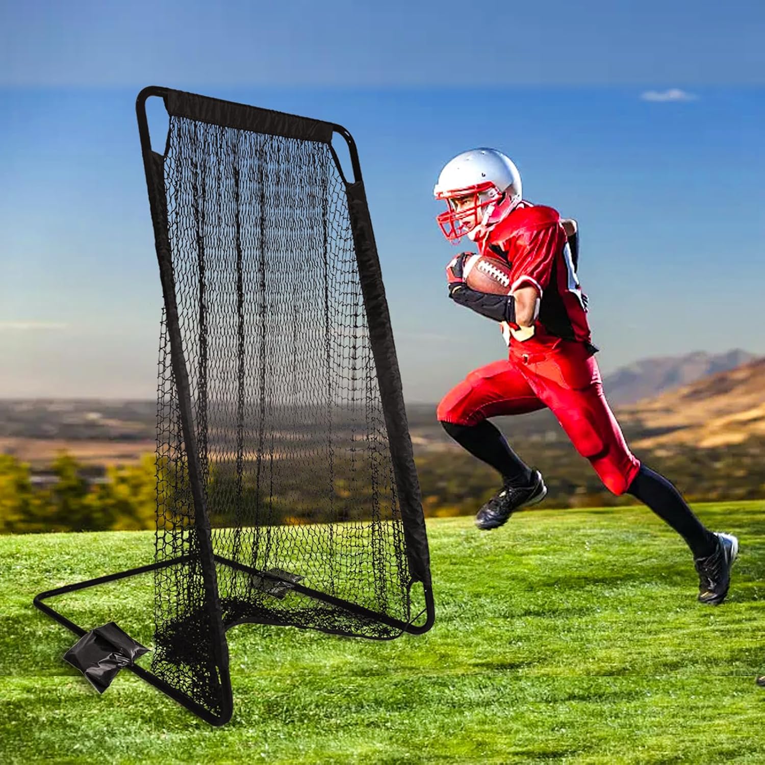 Football Kicking Cage Net - Heavy Duty Portable Training Net with Steel Frame for Backyard Indoor Outdoor Field Goal Training & Punting Passing Kicking Practice - Kids & Adults Use