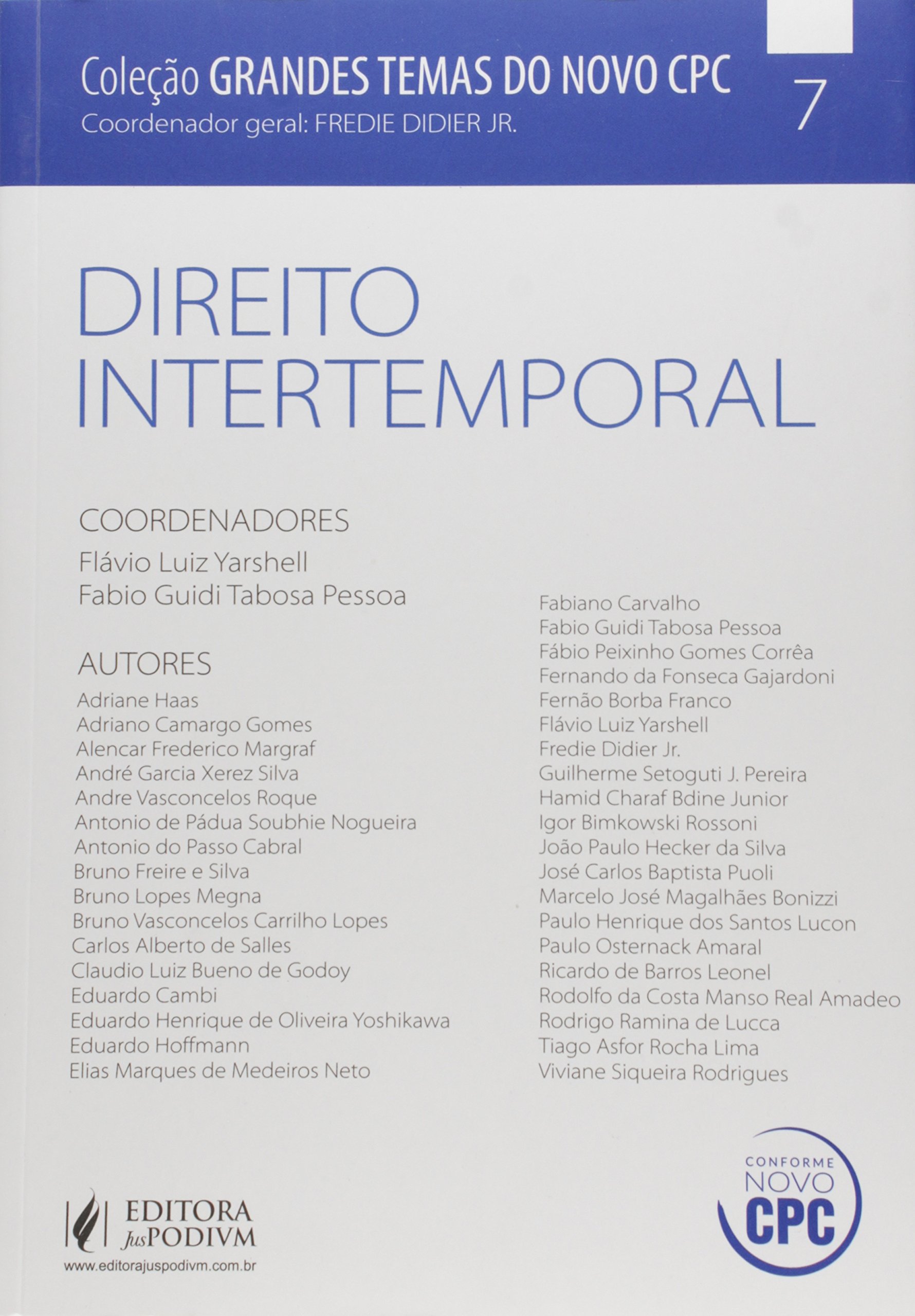 Capa de Direito Intertemporal - Volume 7. Coleção Grandes Temas do Novo CPC