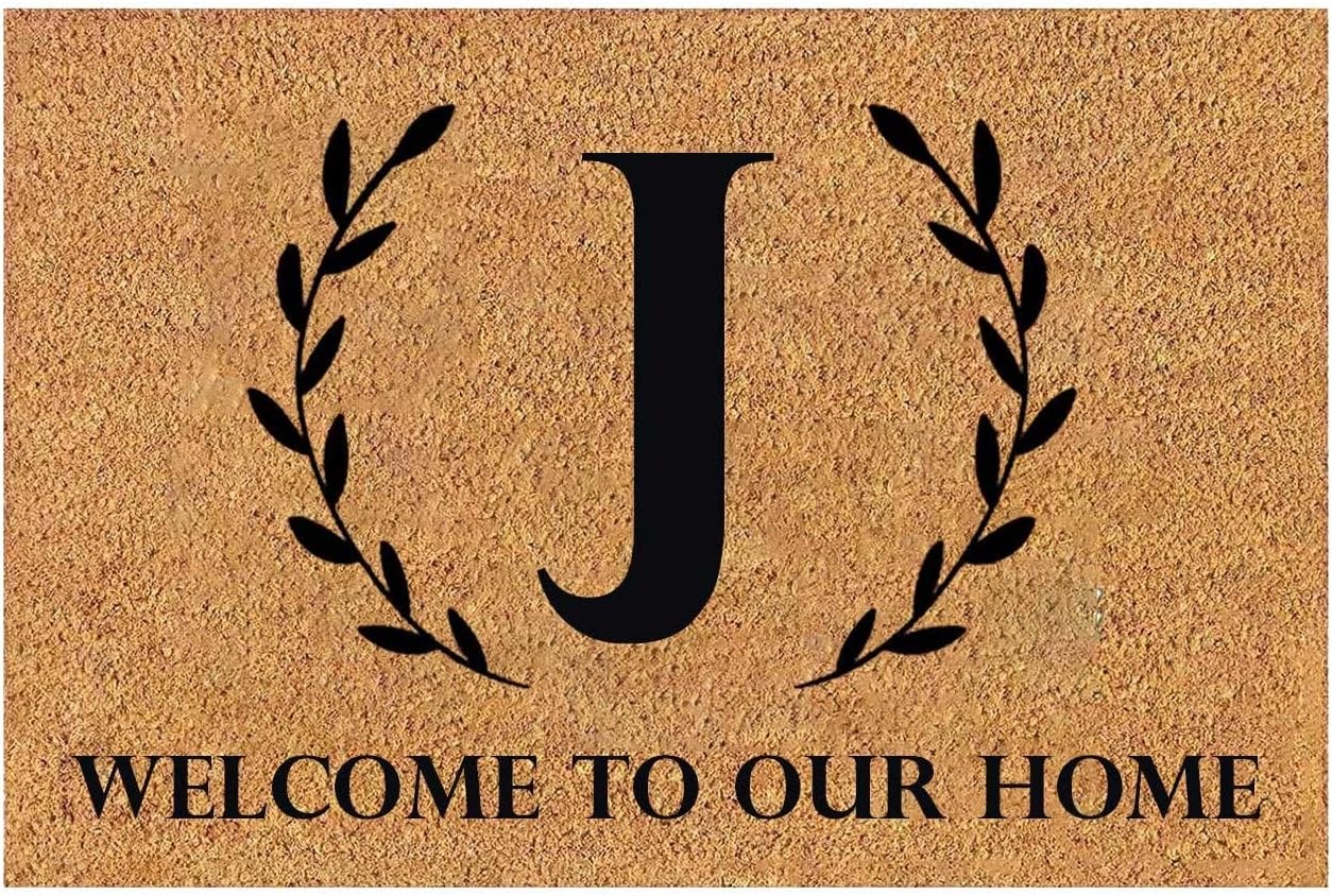 Tapetes de verano para entrada, tapete de bienvenida divertido de 26 letras, tapete de entrada frontal, tapete de porche para interiores y