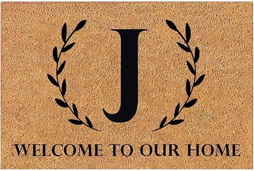 Tapetes de verano para entrada, tapete de bienvenida divertido de 26 letras, tapete de entrada frontal, tapete de porche para interiores y