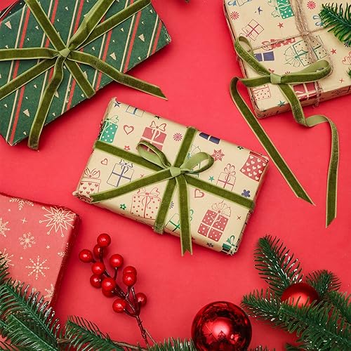 Miniatura 268 de Chuangdi 3/8 pulgadas, 60 yardas, cinta de terciopelo azul verde azulado de Navidad, cintas anchas de terciopelo vintage para adornos de árbol