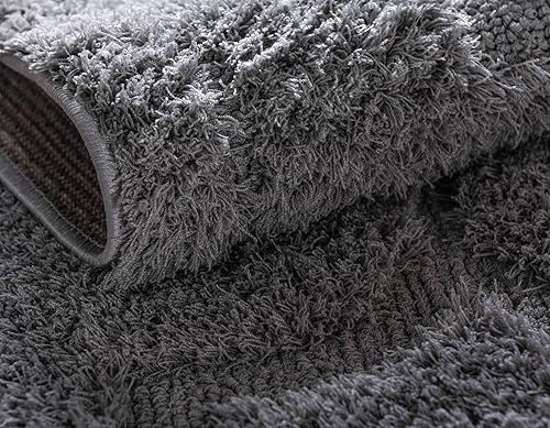 Vista 26 de Unique Loom Trellis Shag Collection Plush Geometric Modern Moroccan Lattice Green Runner Rug (2' 0 x 6' 7)