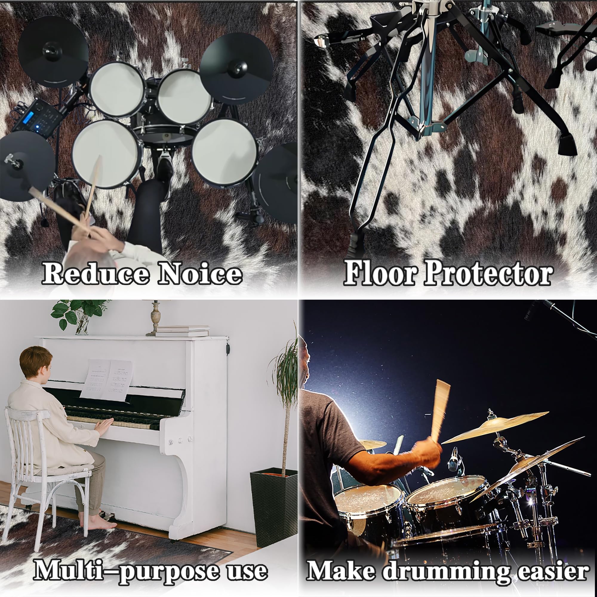 Elektroniczna mata perkusyjna dźwiękoszczelna mata bębnowa mata ochronna do akcesoriów perkusyjnych mata akustyczna mata podłogowa do instrumentów muzycznych 150 x 120 cm