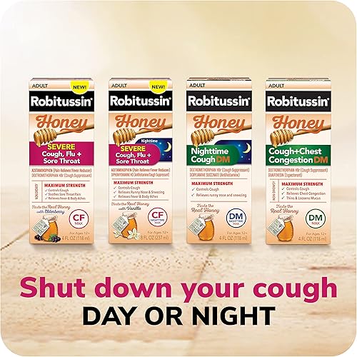 Miniatura 10 de Robitussin Honey - Paquete económico para la tos la gripe y el dolor de garganta severa paquete económico de 12 años 2 x 4 onzas